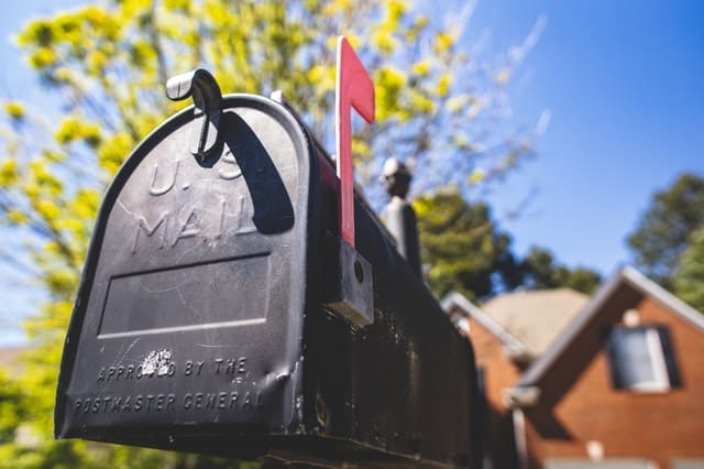 Close up low angle photo of mailbox on a sunny day
