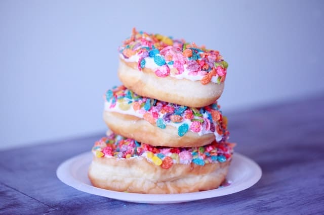 Colorful birthday donuts
